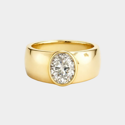 Vintage guld ring med indsat zirkon