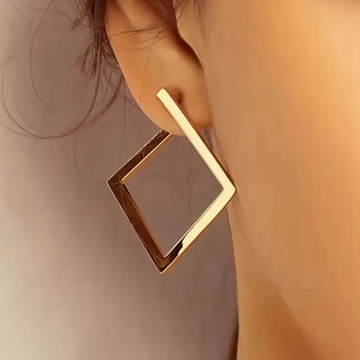 Geometriske Guld Øreringe